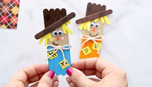 Popsicle Stick Scarecrows